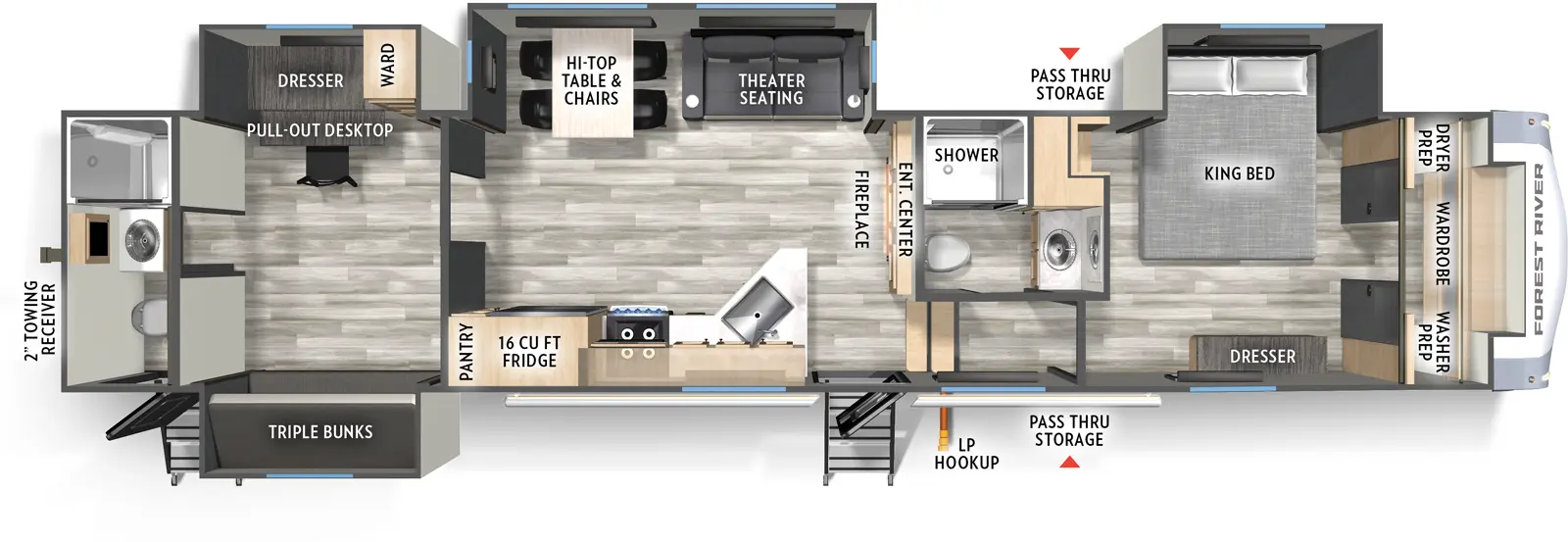 Wildcat Fifth Wheels 41DREAM Floorplan